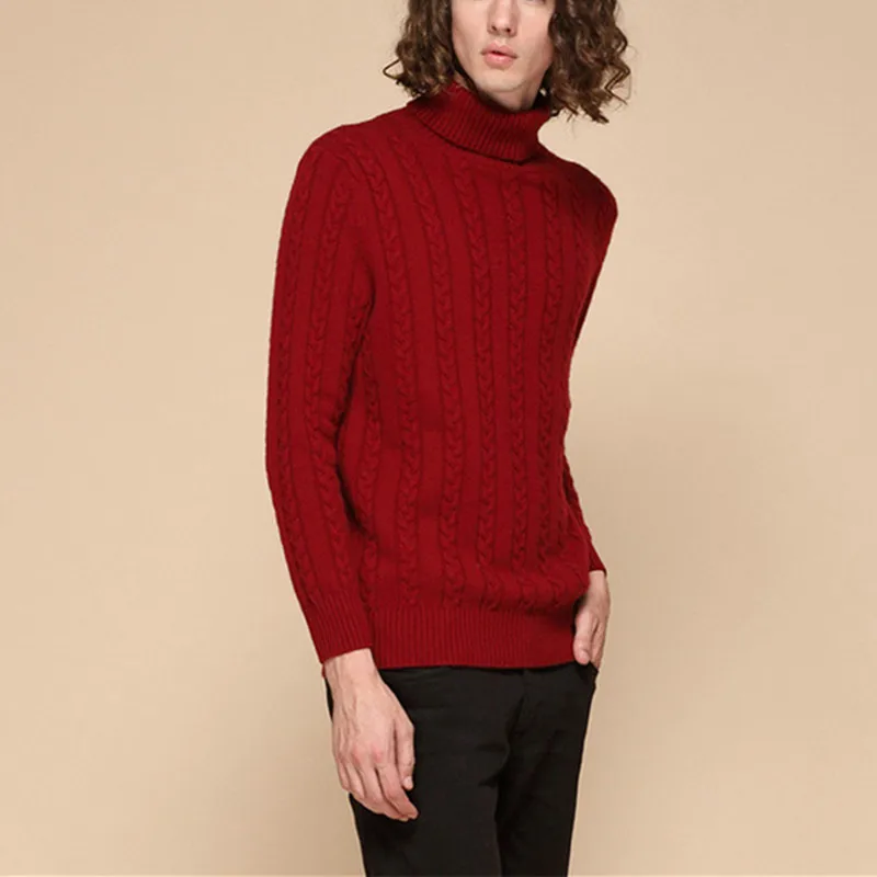 Новинка 100% модный плотный вязаный мужской пуловер из козы и кашемира свитер с
