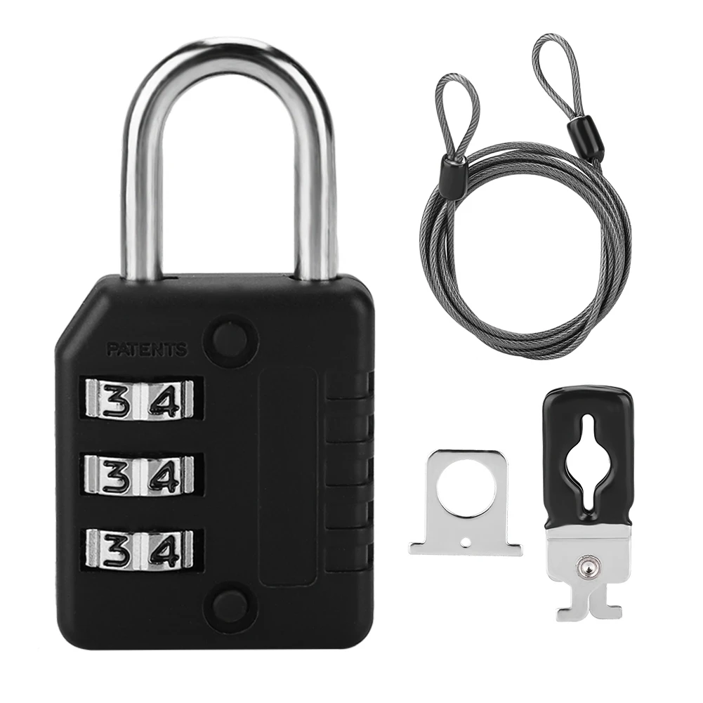 3 значный Комбинированный Замок с кодом пароля Противоугонный замок на цепочке