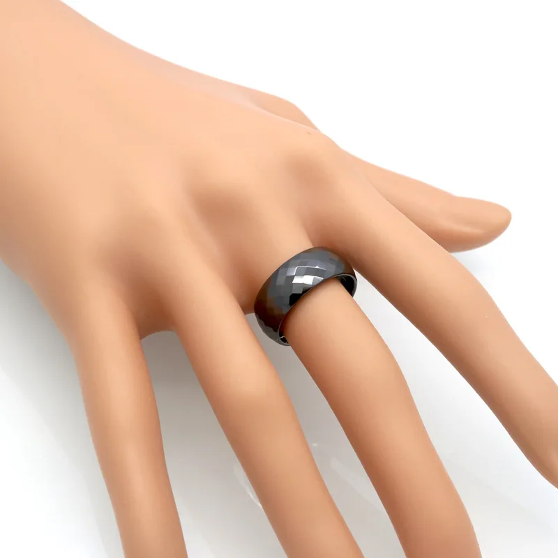 Трендовое простое модное черно-белое керамическое кольцо для влюбленных пар