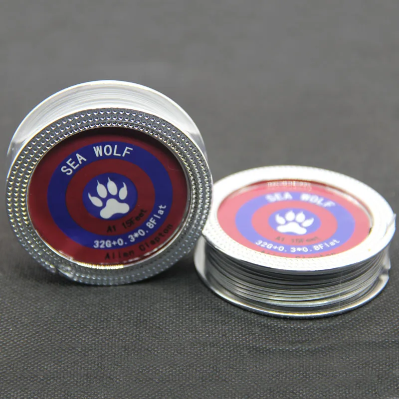 Sea Wolf 5 м/рулон 32 г + 0 3*0 8 плоский Alien Clapton провод для RDA RBA Rebuildable атомайзер