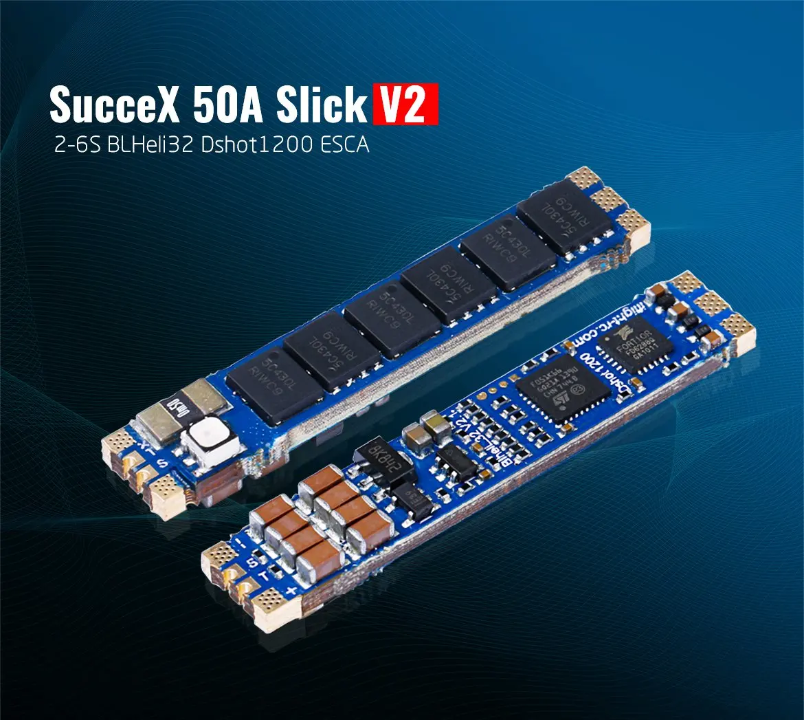 IFlight sucex 50A V2 Slick 2-6S ESC 32 бит BLHeli Dshot1200 Встроенный светодиодный/Телеметрия/Датчик тока для гоночных Рам FPV