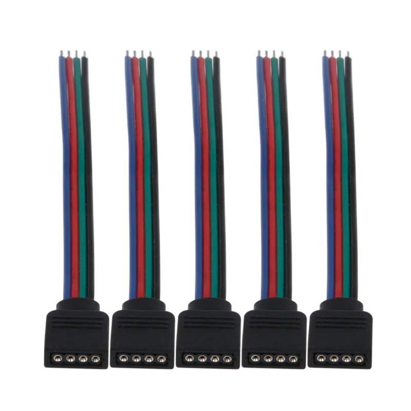 5 шт. 10 см 15 светодиодный кабель 4 pin мм ширина сварки мужской женский разъем