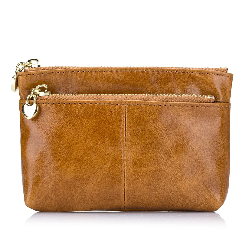 Модный кошелек на молнии держатель для ключей чехол из натуральной коровьей кожи