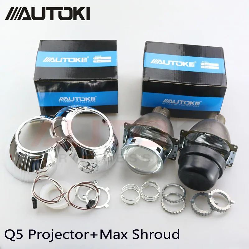 Стайлинг автомобильных фар 3 дюйма Koito Q5 Bi xenon объектив проектора + S Max кожухи