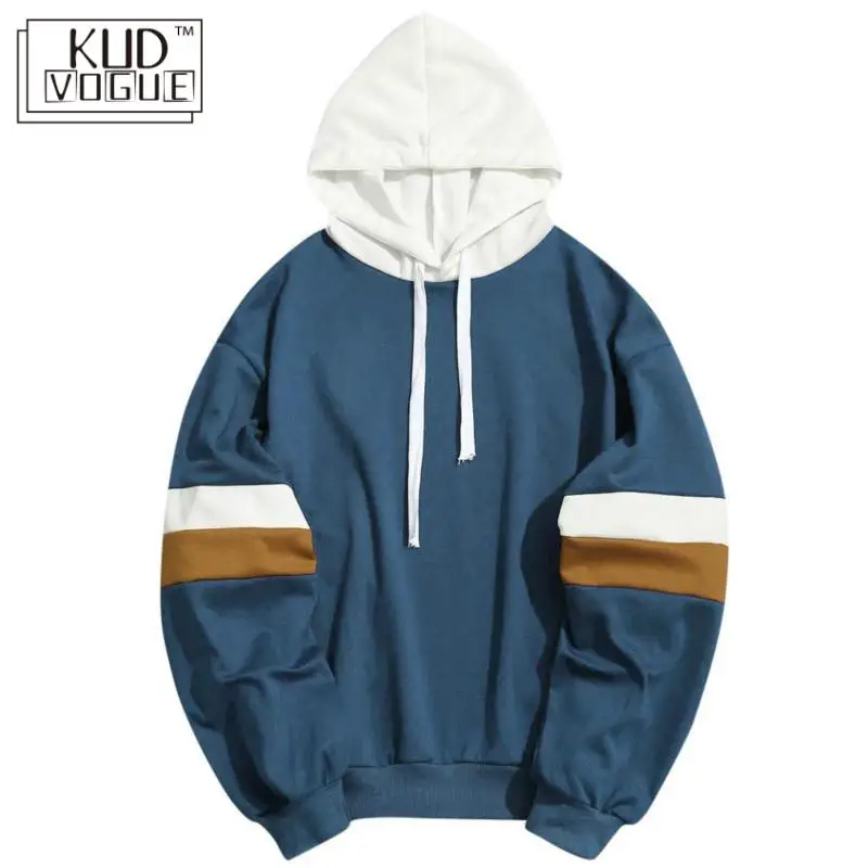2019 толстовка с капюшоном брендовая мужская Повседневная Лоскутная строчка