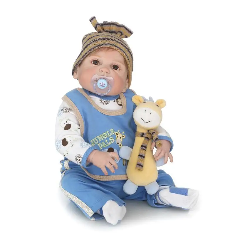 

NPKCOLLECTION mini dolls reborn 22" full silicone body children toys gift reborn doll kits boneca reborn dolls free shipping