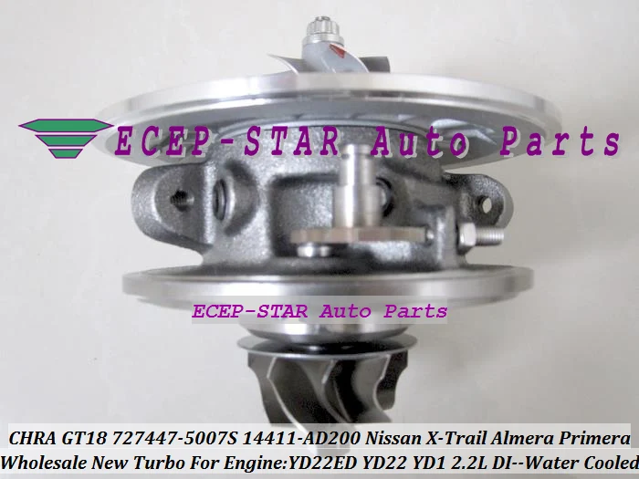 Фото Турбокомпрессор CHRA (картридж) 727477-5007S 727447 727447-0005 для NISSAN Almera Primera X-Trail YD22ED 2.2L с водяным охлаждением №5