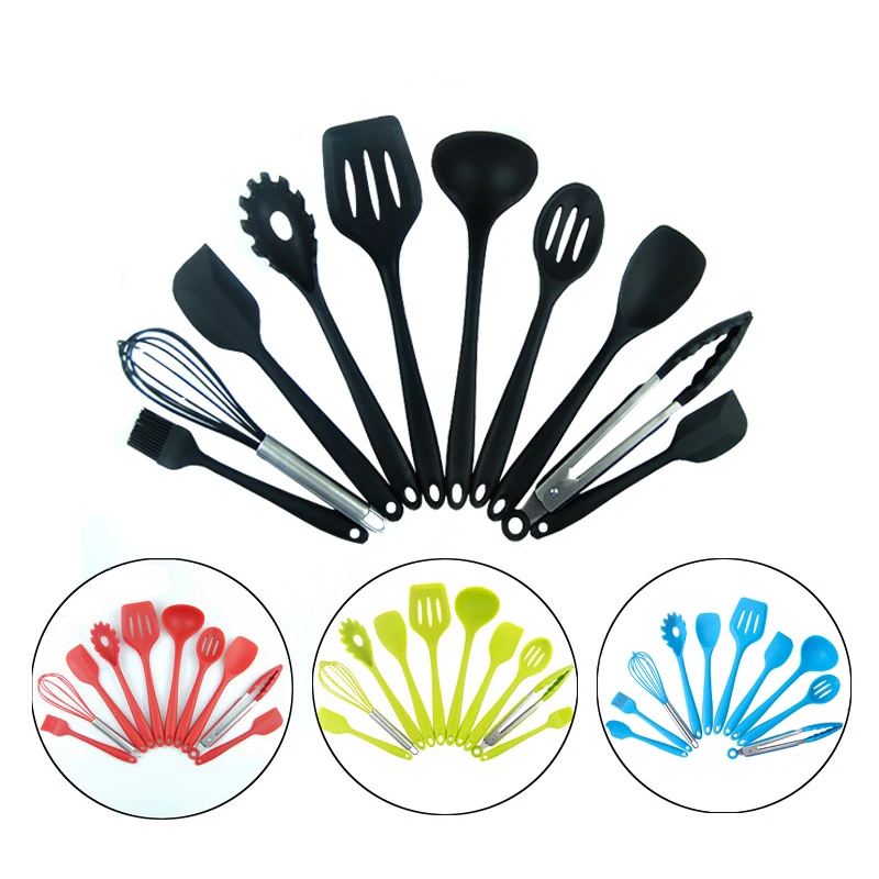 10 Pcs Kitchenware Silicone Heat Resistant Kitchen Cooking Utensils Non-Stick Baking Tool Set Drop shipping | Дом и сад