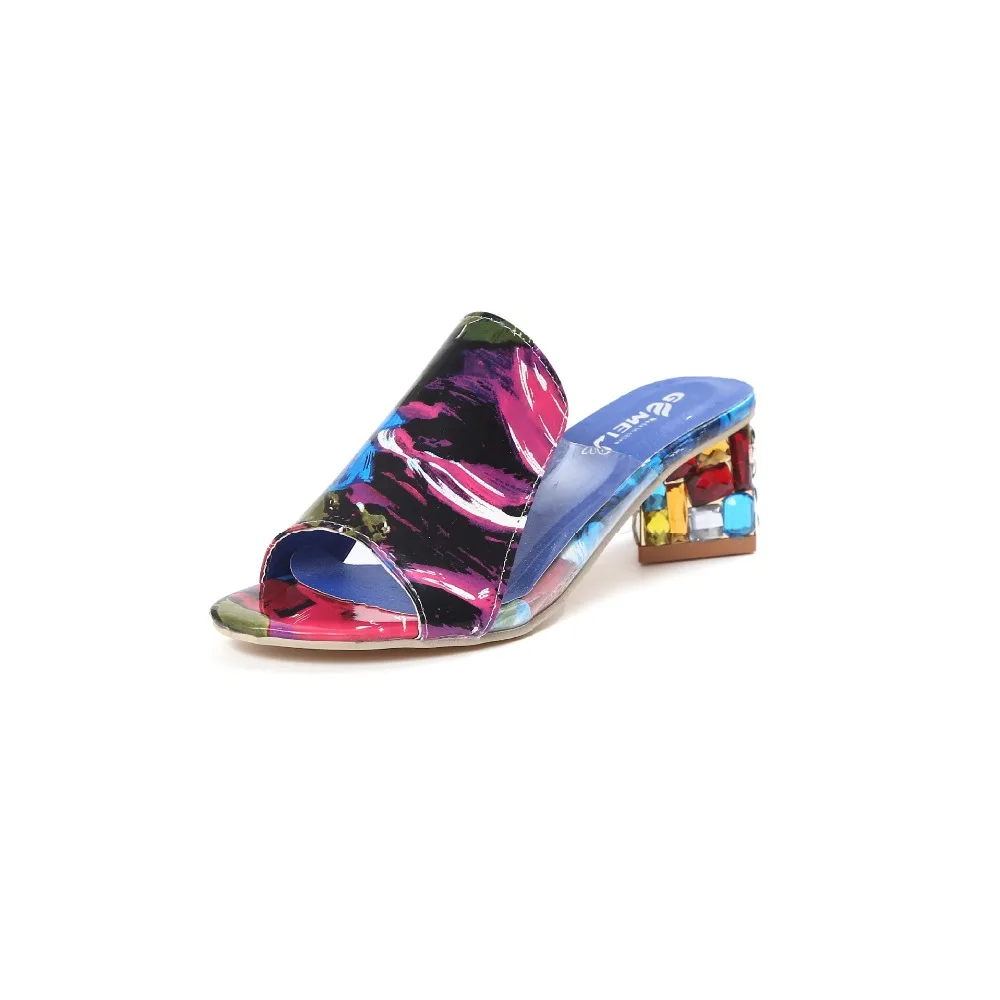 Женские летние тапочки 2019 обувь женские сандалии на высоком каблуке модные