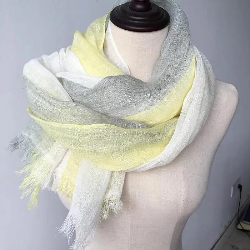 Шарф унисекс сезон весна-лето-осень-зима длинные однотонные женские шарфы из