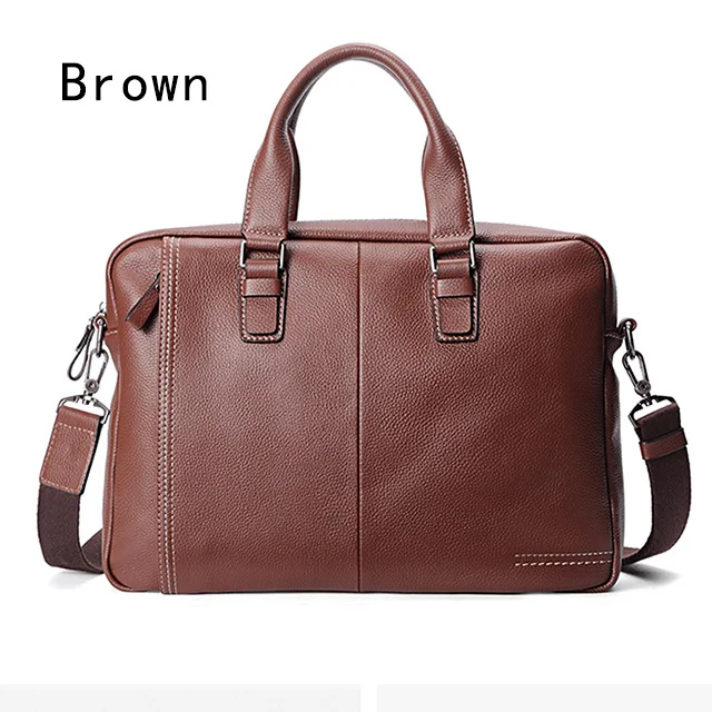brown Новая сумка из воловьей кожи, мужской портфель из натуральной кожи, повседневная мужская сумка на плечо из натуральной воловьей кожи, деловая сумка, мужская сумка, портфель - Цвет: brown
