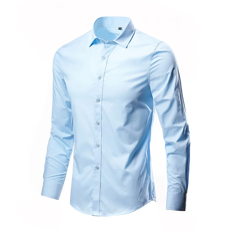 Рубашка мужская с длинным рукавом модная сорочка Slim Fit в повседневном и деловом
