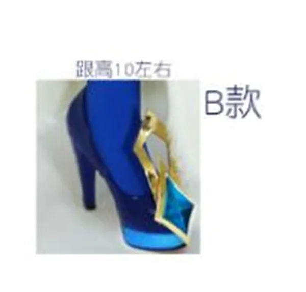 

Popular Game LOL Soraka Skin Ice Snow Cosplay Shoes Blue high heel A or B options