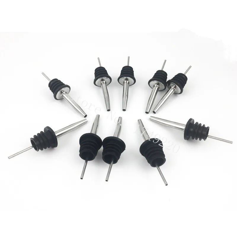 

10pcs/lot Stainless Steel Black Olive Oil Free Flow Pourers Liquor Grass Bottle Pourer Wine Dispenser Spout