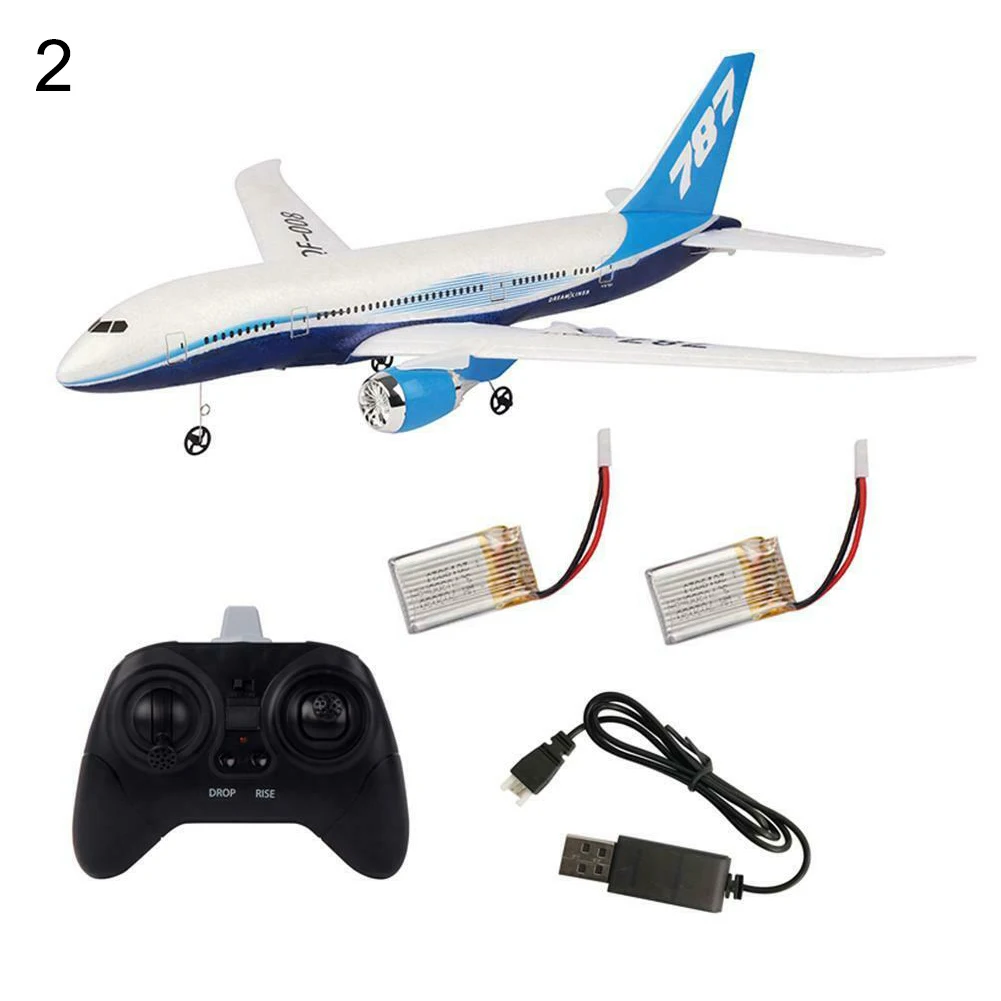 Dual Battery DIY EPP пульт дистанционного управления планерный самолет с ДУ Дрон Boeing 787 фиксированная пена крыло самолет комплект игрушки Детские подарки игрушки для детей - Цвет: Dual Battery