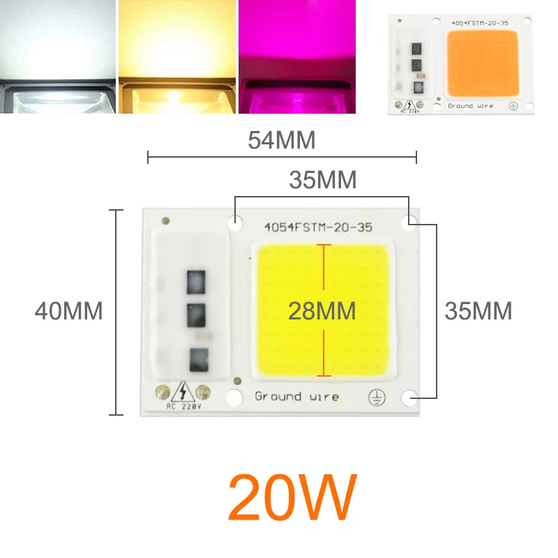 10Pcs COB 20W Kaguyahime светодиодный чип COB 10 шт. 20 Вт 30 Вт 50 Вт замена интегрированный чип растут полный спектр для прожектора лампы Открытый - Испускаемый цвет: 10Pcs COB 20W