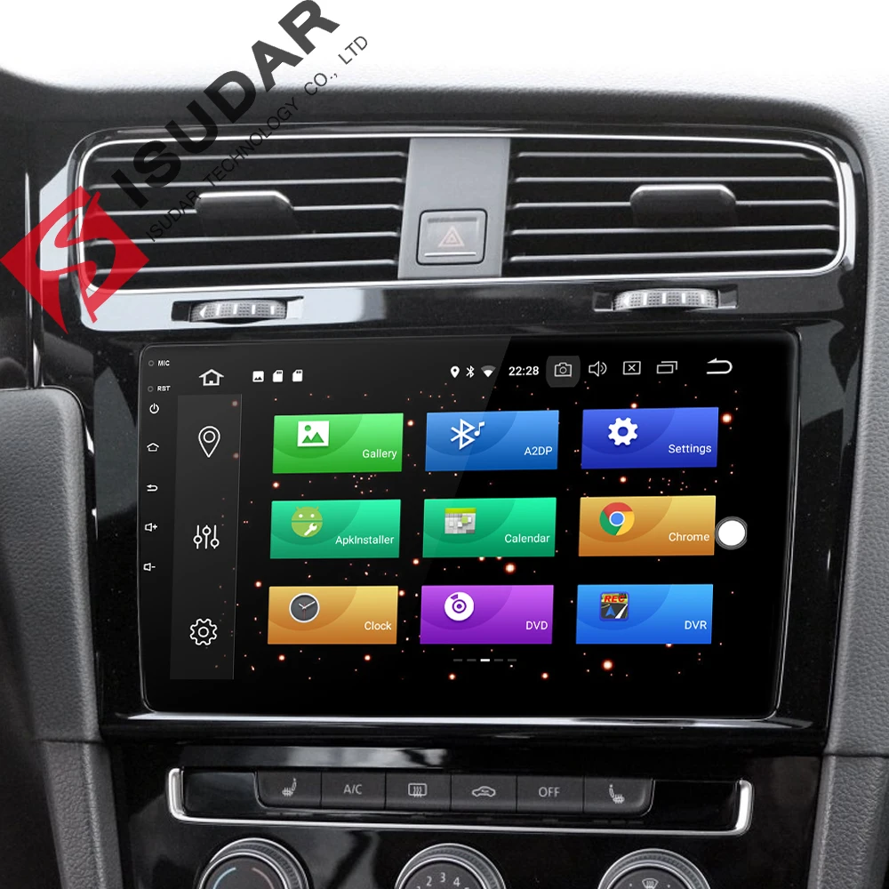 Isudar Автомобильный мультимедийный плеер 1 Din автомагнитола gps Android 8 0 для VW/Volkswagen/Golf