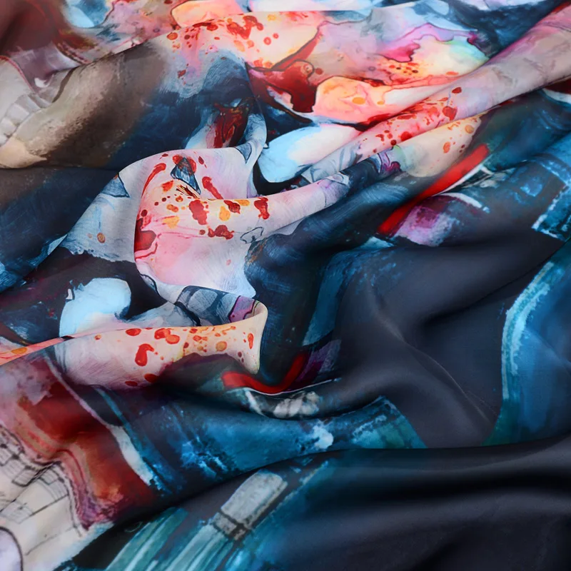 Цифровая Струйная шелковая органза атласная ткань четкая гладкая и нежная