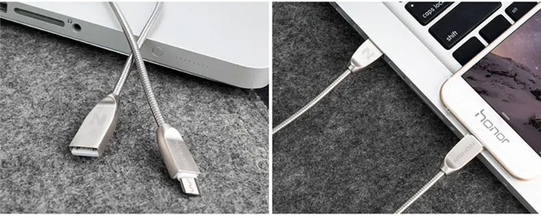 NOHON, Micro USB кабель, Цинковый металл, кабель для зарядки samsung, Xiaomi, huawei, htc, Android, мобильный телефон, быстрая зарядка, кабели синхронизации данных