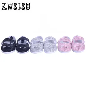 Розовая, серебристая, черная Милая повседневная обувь, подходит для куклы 43 см, лучший подарок для детей