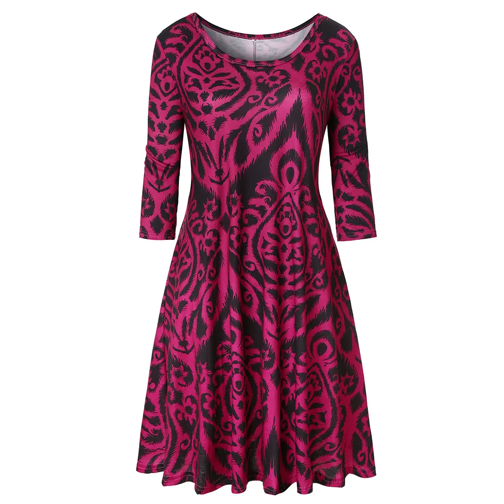 Rose Red Одежда для беременных, пижама для беременных, ночная рубашка для беременных, платье с цветочным принтом, одежда с длинными рукавами, платье для беременных - Цвет: Rose Red
