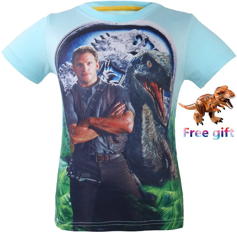 Детская футболка с динозавром из Мир Юрского периода летняя одежда для мальчиков