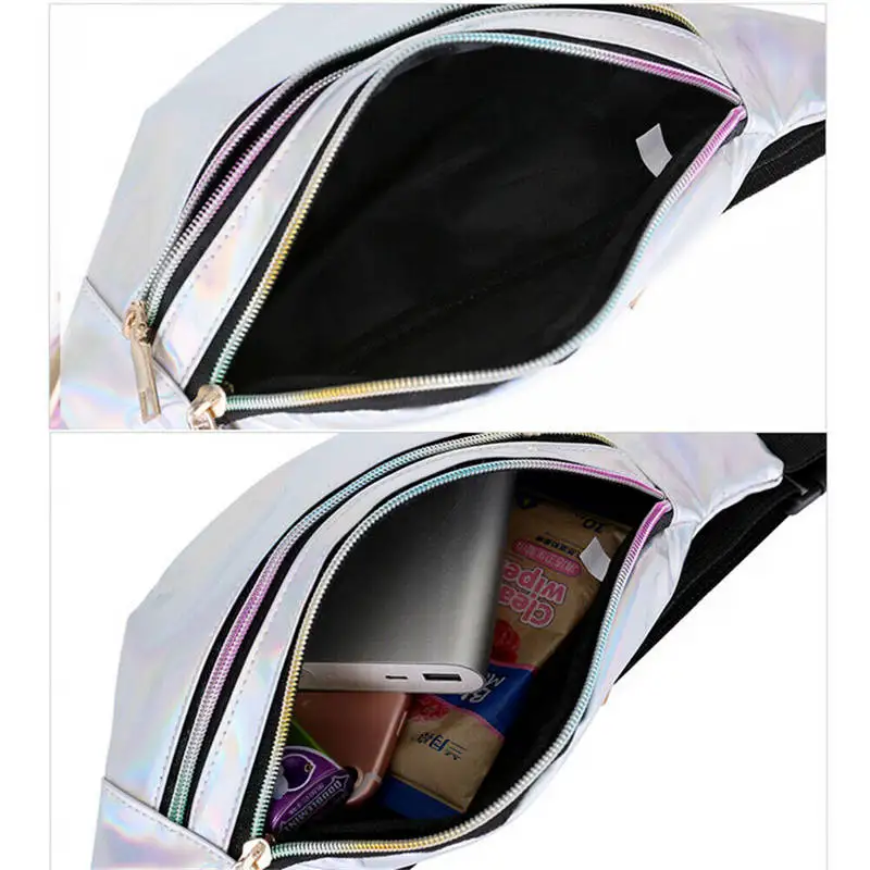Голографическая поясная сумка для женщин и девочек лазерный кошелек нагрудная