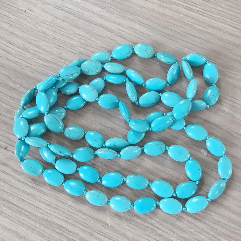 Длинная подвеска из натурального камня модное ожерелье с узлом ручной работы|knot