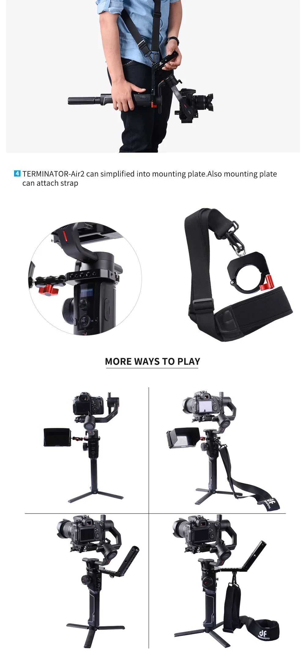 MOZA Air 2 ZHIYUN Crane 2 Ручка подвесной ремень монтажный зажим стабилизатор GIMBAL аксессуары установка монитор микрофон VS weebill lab