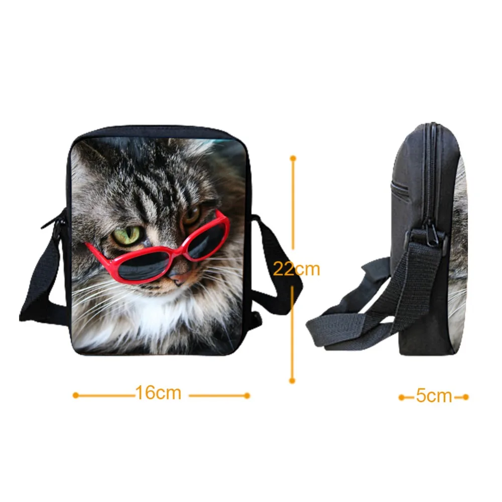 Сумка-мессенджер из креативного материала с принтом маленькая горизонтальная