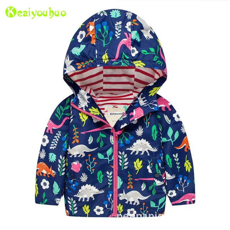 Ветровка для маленьких мальчиков и девочек куртка с динозаврами на осень весну