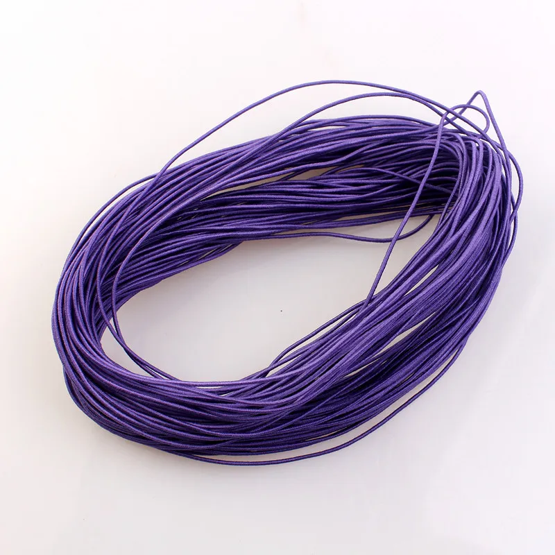 Deep Puple 12 м 1 мм Плетеный эластичный шнур Бисероплетение нитей тянущаяся струнная ткань крафтовые шнуры для изготовления ювелирных изделий 23 Цвета - Цвет: Deep Puple