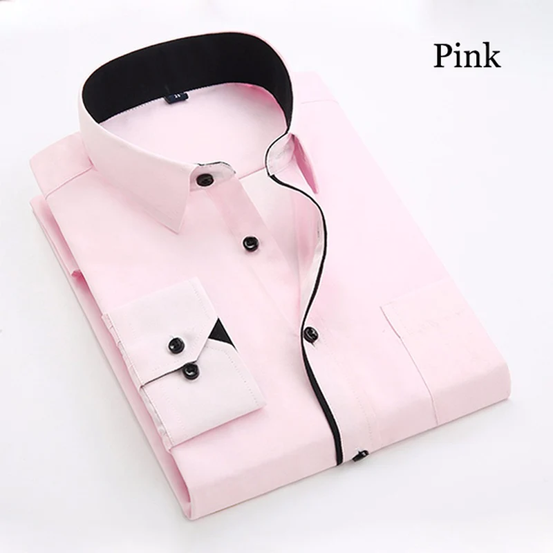 ZOGAA модная новинка брендовая мужская одежда приталенные рубашки с длинным