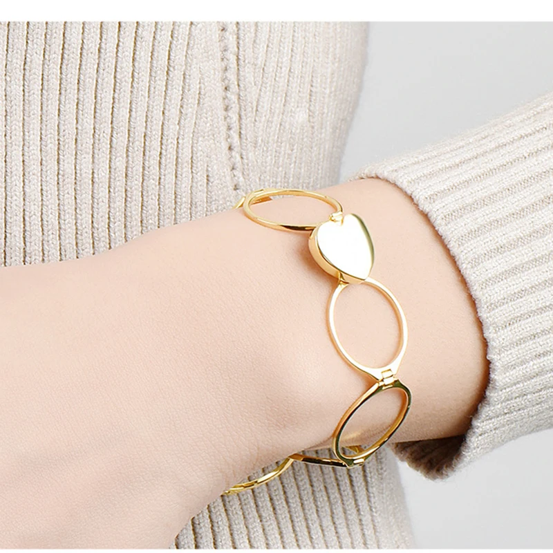 2019 Fashion Heart-shaped Telescopic Adjustable Bracelet Integrated Dual Use for Women/Couple Hot Jewelry Gift Accessories | Украшения и