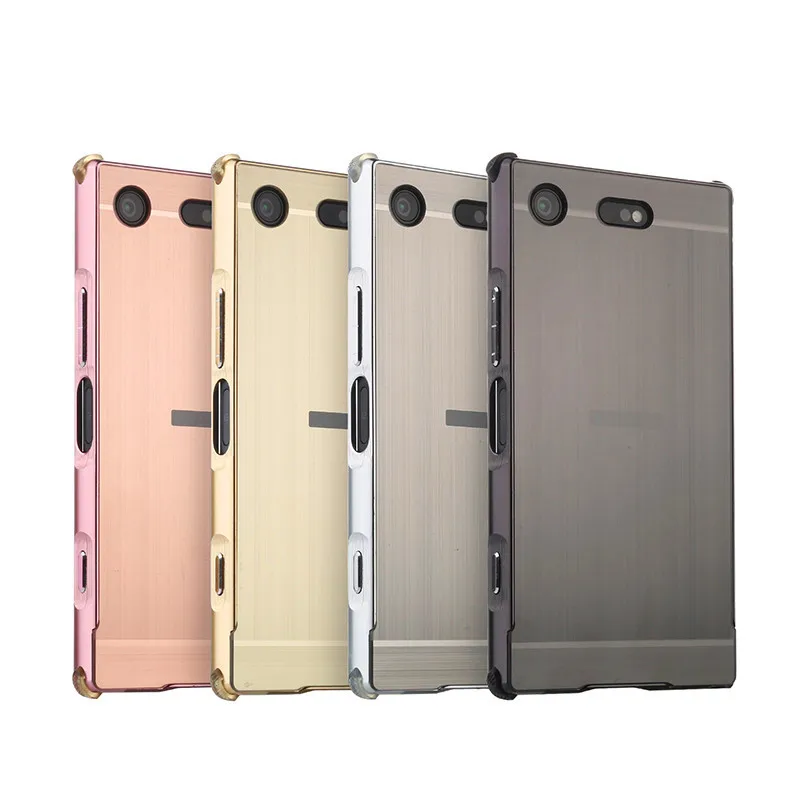 Для Sony Xperia XZ1 Compact противоударный чехол с металлическим каркасом матовой задней