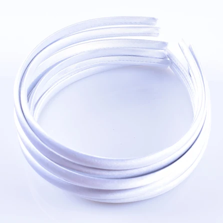 WHITE 60 шт./лот, сатиновые повязки для волос DIY, 10 мм, одноцветная ткань, покрытая смоляной повязкой для волос, пластиковые повязки для волос для девочек, повязка для волос для женщин - Цвет: WHITE