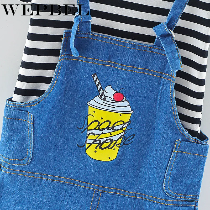 WEPBEL/летние детские джинсовые шорты + футболка детская одежда из двух предметов