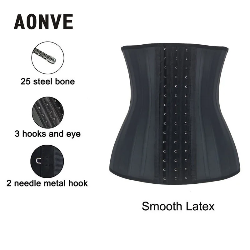Латексный корсет AONVE для похудения моделирующий пояс талии 25 стальных