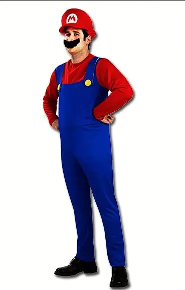 Men red Хэллоуин Super Mario Luigi Bros костюм Для женщин сексуальное платье сантехника взрослый костюм Марио Косплэй костюм нарядное платье - Цвет: Men red