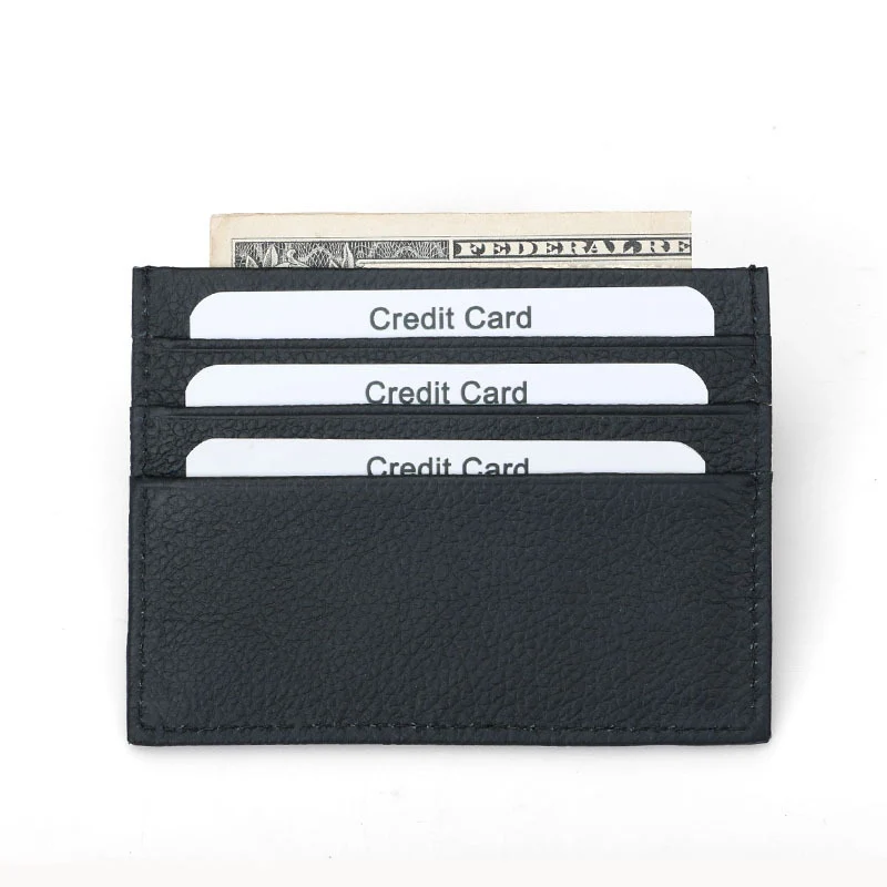 Baellerry Rfid 100% Корова Натуральная кожа черный маленький кошелек для карт мужской