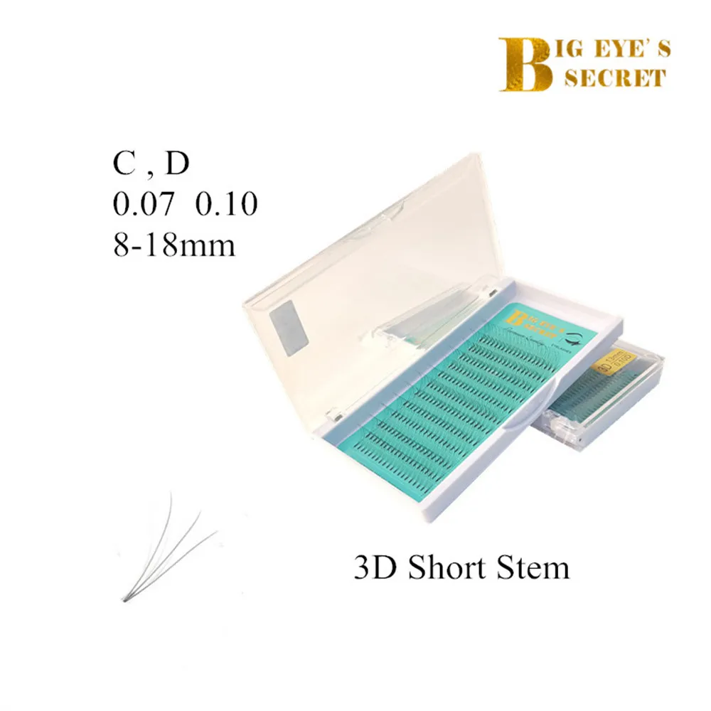 

BES Premade Fans Handmade Volume Mink Eyelashes Extensions Short stem 1 Tray 12 Rows 8-18mm Volume Fans Mink Lashes Supplies