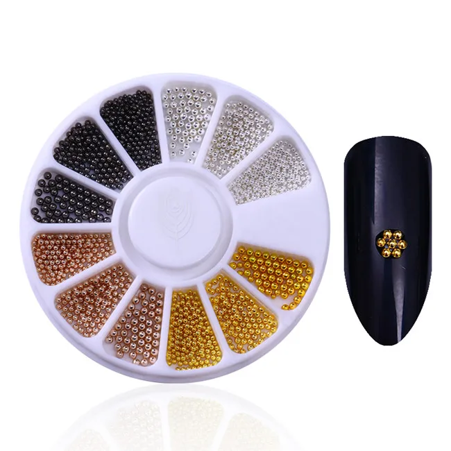 ColorfulCaviar Beads DIY ногтей колесо Типсы Кристалл Сверкающие Стразы 3D дизайн ногтей украшение белый AB Цвет акриловое сверло - Цвет: ColorfulCaviar Beads