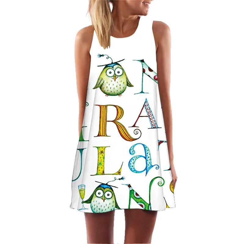 Эффектное летнее платье с большим лицом кошки 2019 размера плюс женские вечерние