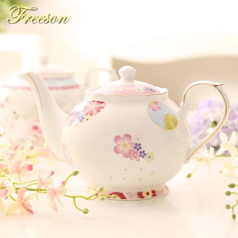 Британский пасторальный костяной китайский заварочный чайник с заваркой