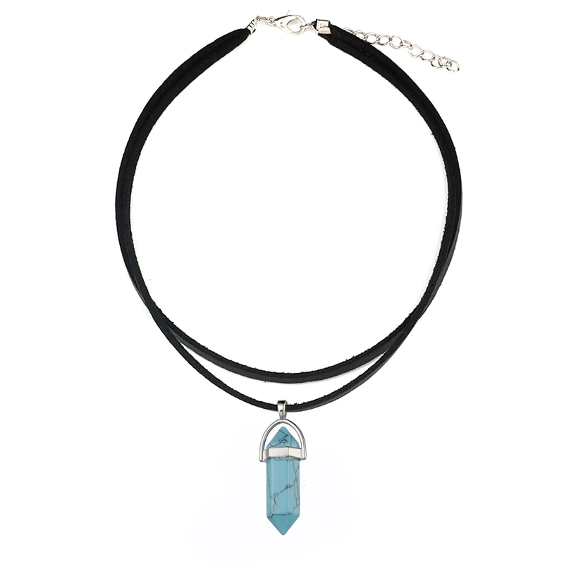 Опаловое шестигранное женское ожерелье чокер с камнем|necklace with|opal choker necklacenecklace with