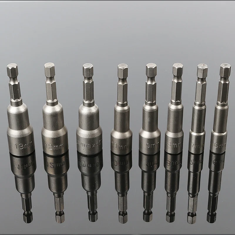 8 шт. мм Шестигранная розетка драйвер гайка 65 длина магнитное воздействие