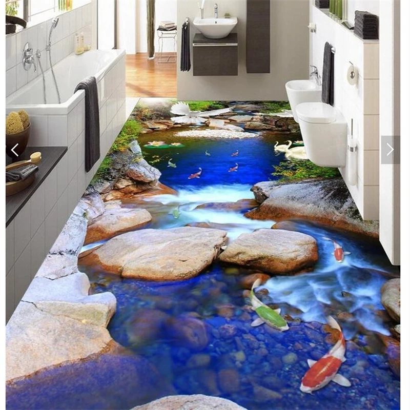 3d самоклеящаяся напольная живопись на заказ впечатляющее натуральное