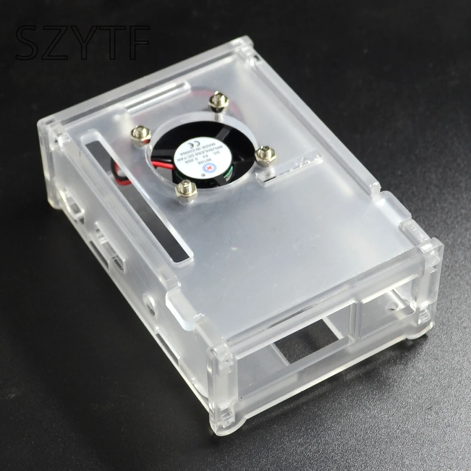 Прозрачный акриловый чехол с охлаждающим вентилятором для Raspberry Pi 2 B 3 Model |