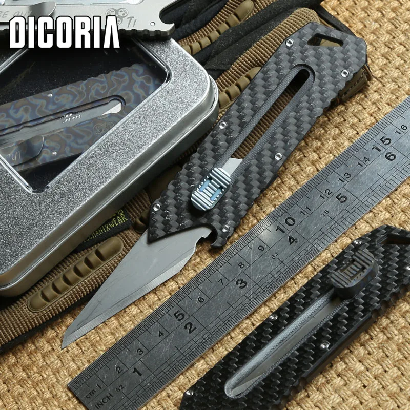 DICORIA Original Paper knife Olfa stainless steel blade Pruning Titanium Handle outdoor tactical camping pocket knives EDC tools