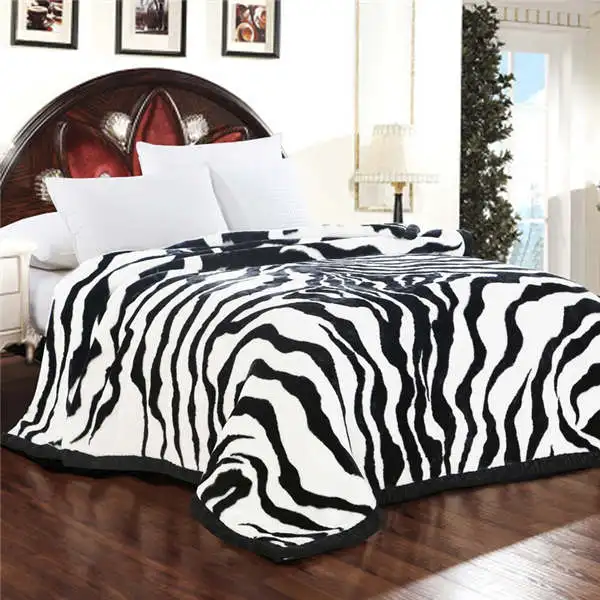 Zebra Stripes Роскошное качественное плотное Норковое одеяло Raschel, покрывало с рисунком зебры, покрывало для дивана, очень мягкое теплое покрывало для кровати - Цвет: Zebra Stripes